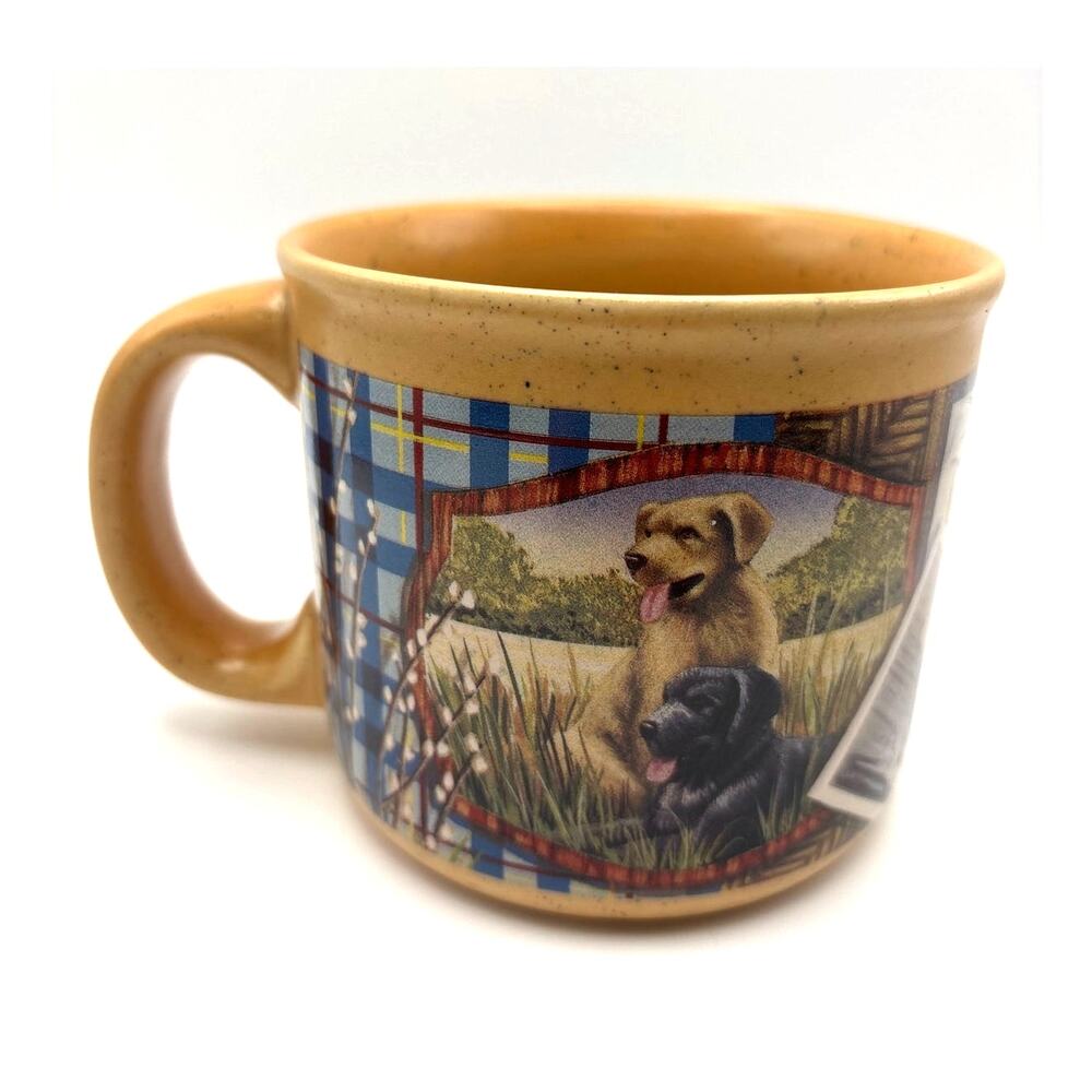 Vintage Labrador Retrievers Duck Hunting Dogs Coffee Mug Russ Berrie Item #12834